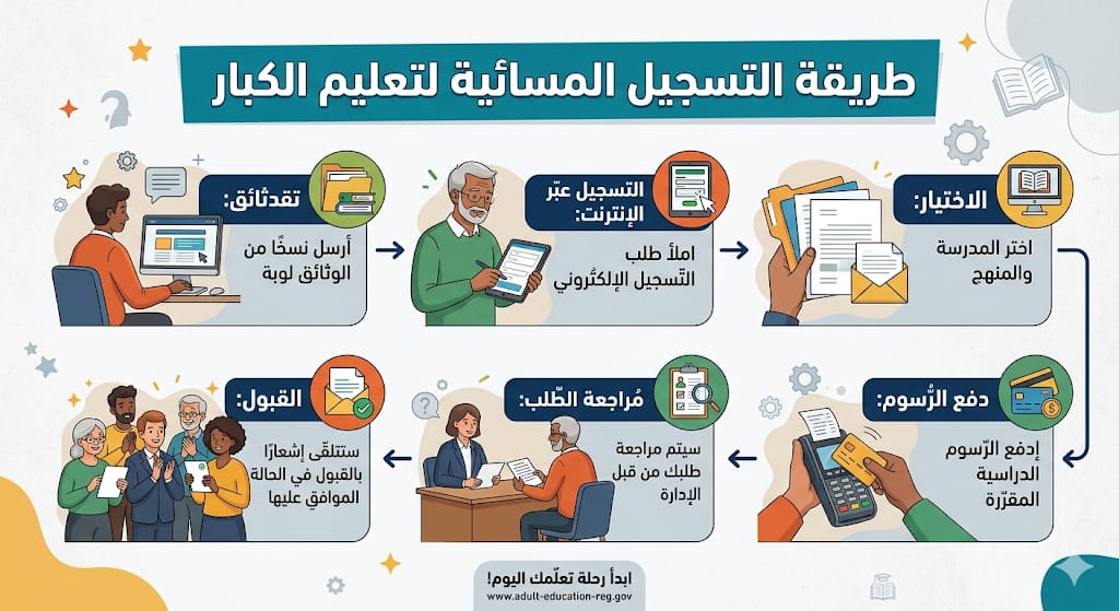 طريقة التسجيل في المراكز المسائية 2025-2026 لتعليم الكبار خطوة بخطوة