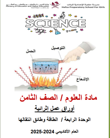 أوراق عمل من مدرسة حفصة في علوم الثامن فصل اول