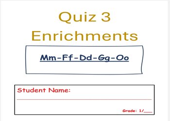 Quize 3 في اللغة الإنكليزية للمستوى الأول نهاية الفصل الأول