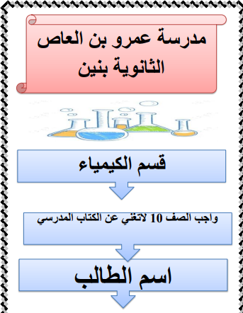 تدريبات في الكيمياء للمستوى العاشر للفصل الثاني